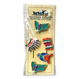 90s Set of 5 Western Button Covers (New Condition)
